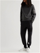 Thom Browne - Striped Waffle-Knit Cotton Sweatshirt - Gray