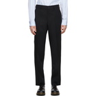 Comme des Garcons Homme Deux Black Wool Yarn-Dyed Trousers