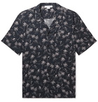 FRAME - Camp-Collar Printed Woven Shirt - Black