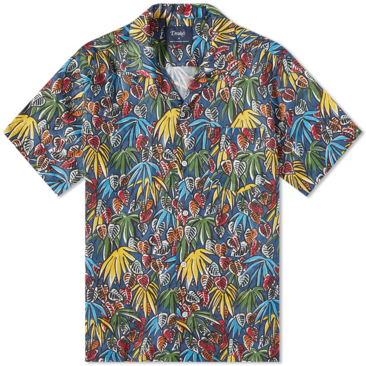 Photo: Drake's Men's Camp Collar Holiday Shirt in Leaves