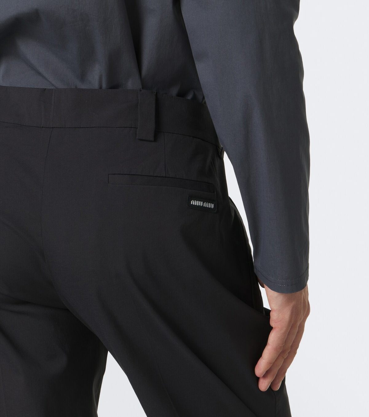 Miu Miu Cotton-blend poplin straight pants