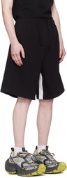 We11done Black Contrast Track Shorts