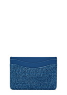 Ganni Embellished Leather and Denim Card Holder - One Size