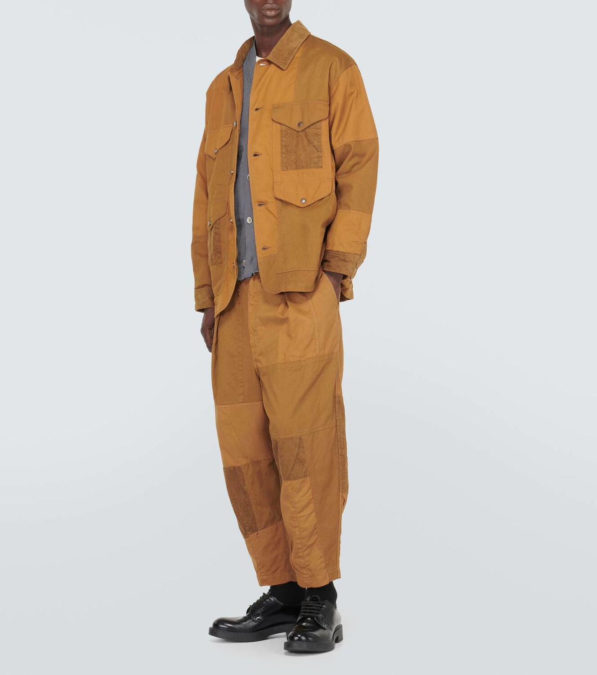 Comme des Garçons Homme Patchwork cotton drill wide-leg pants