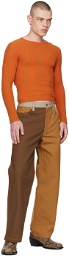 Eckhaus Latta Orange Fluted Sweater