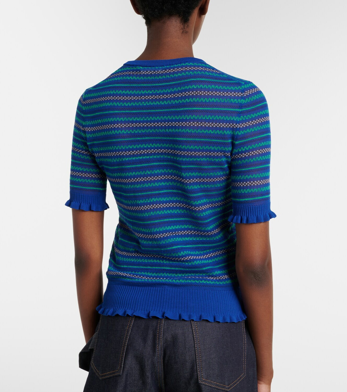 JW Anderson Striped cotton-blend T-shirt