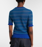 JW Anderson Striped cotton-blend T-shirt