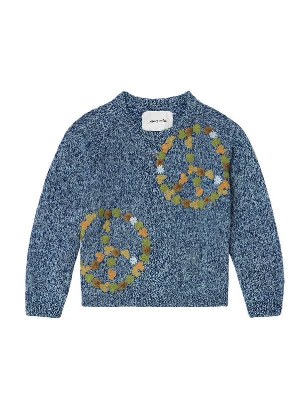 Photo: Story mfg. - Bulb Appliquéd Organic Cotton Sweater - Blue