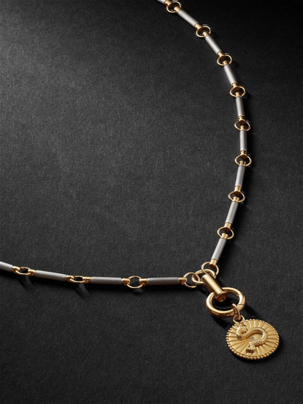 Photo: Foundrae - Wholeness 18-Karat Gold, Onyx and Diamond Necklace