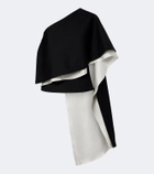 Róhe One-shoulder caped wool-blend top