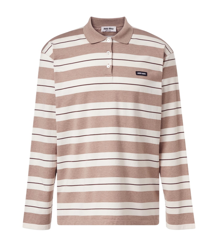 Photo: Miu Miu Striped cotton jersey polo shirt