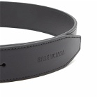 Balenciaga Men's BB Signature Logo Silver Belt in Black