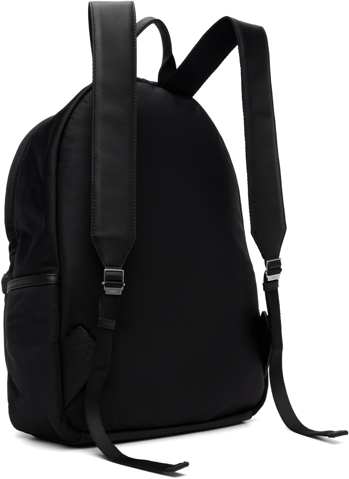 AMI Paris Black Nylon Marcel Backpack