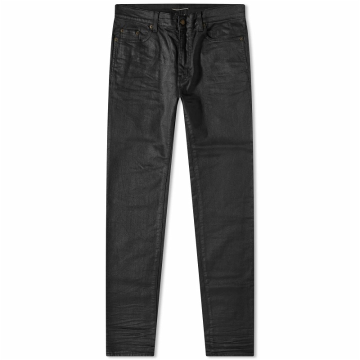 Photo: Saint Laurent Men's Skinny 5 Pocket Jean in Coated Black
