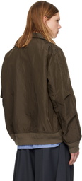 sacai Khaki Treated Nylon Twill Bomber Jacket