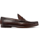 Ralph Lauren Purple Label - Burnished-Leather Penny Loafers - Brown