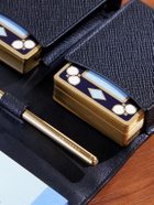 Smythson - Cross-Grain Leather Card Case - Blue