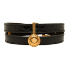 Versace Black and Gold Tribute Double Wrap Bracelet