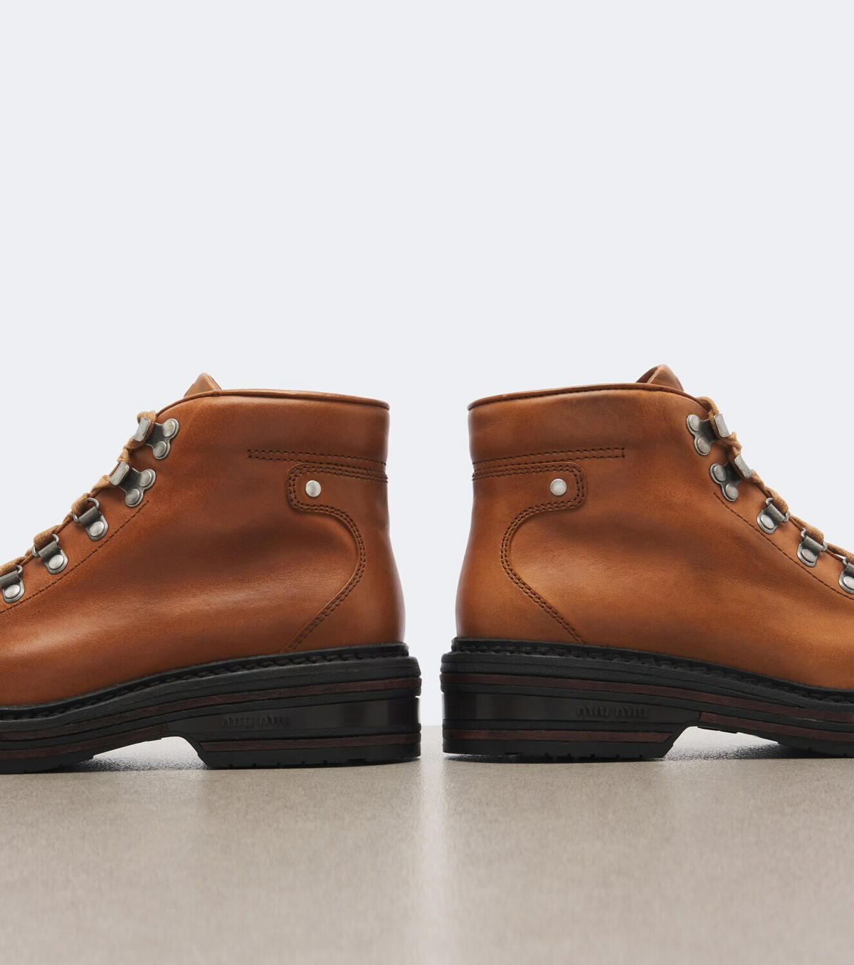 Miu Miu Leather lace-up boots