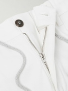 Eleventy - Straight-Leg Pleated Cotton-Blend Twill Trousers - White