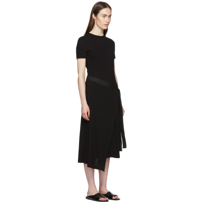 Rosetta Getty Black Apron Wrap T-Shirt Dress Rosetta Getty