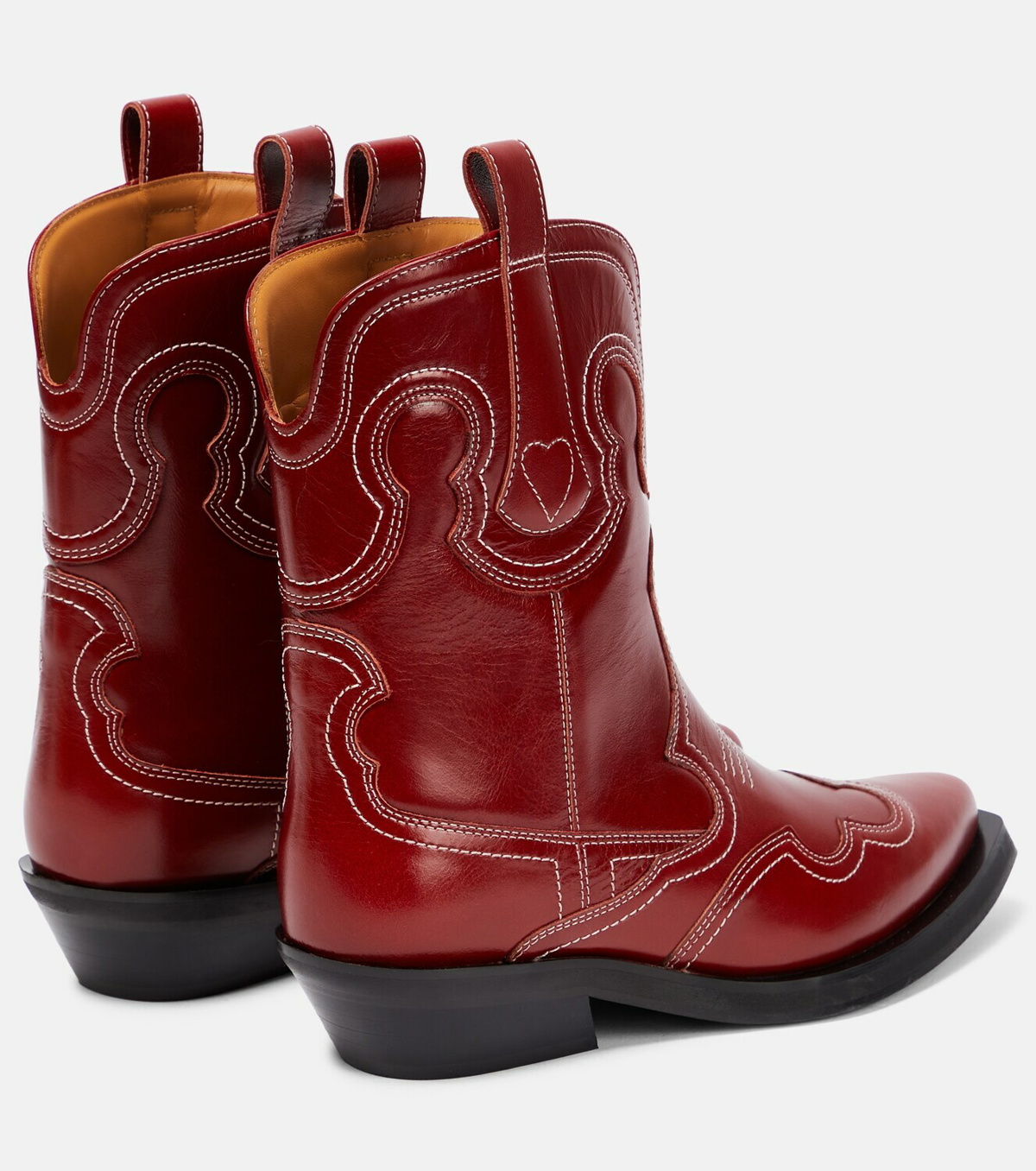 Barbados Cherry Red Mid Shaft Embroidered Western Boots