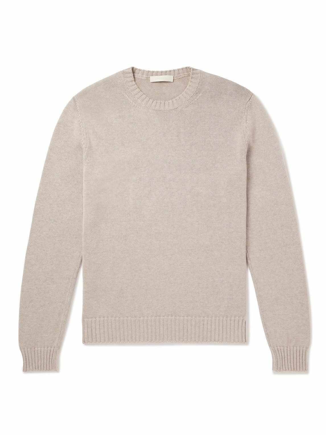 Saman Amel - Slim-Fit Cotton Sweater - Neutrals