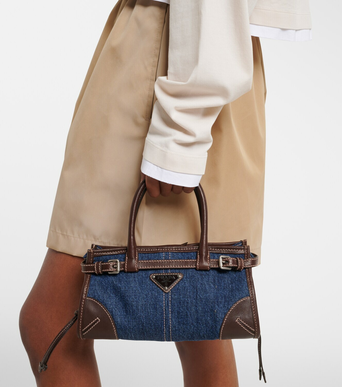 Prada Prada Bonnie Small denim top-handle bag