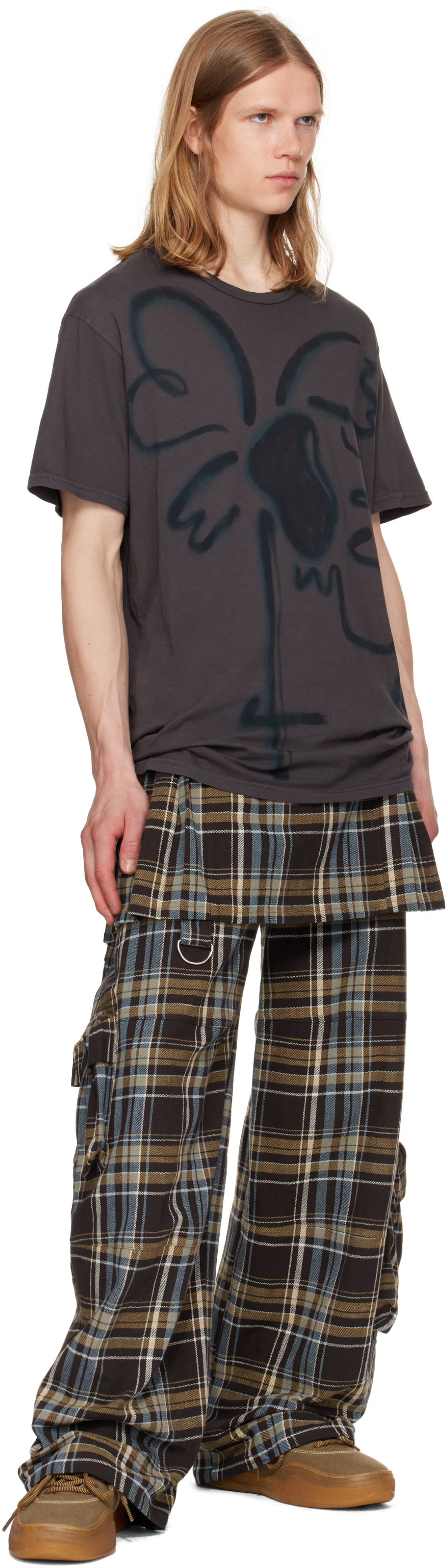 Collina Strada Gray Flower Print T-shirt