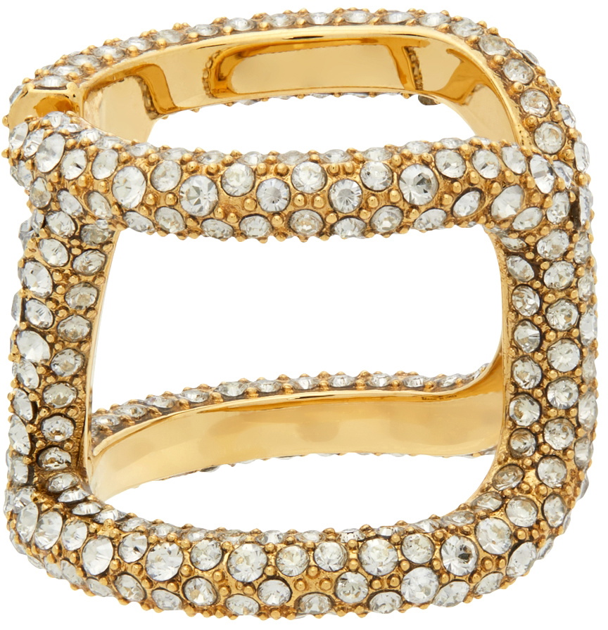 Valentino Garavani V-Logo Crystal Ring