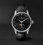 Jaeger-LeCoultre - Master Ultra Thin Moon Automatic 39mm Stainless Steel and Leather Watch - Men - Black