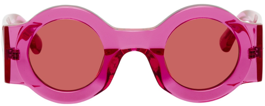 Linda Farrow x Dries Van Noten Pink Cat-Eye Sunglasses