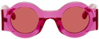 Dries Van Noten Pink Linda Farrow Edition Round Sunglasses