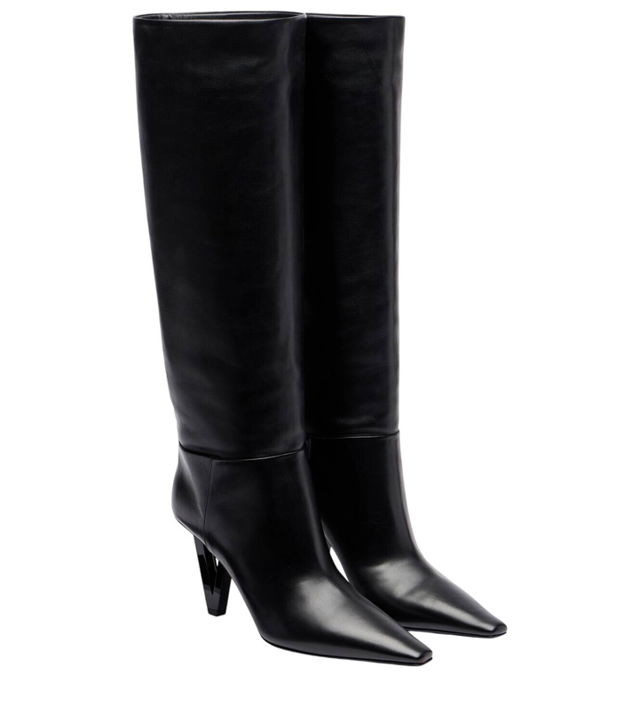 Photo: Versace 85 leather knee-high boots