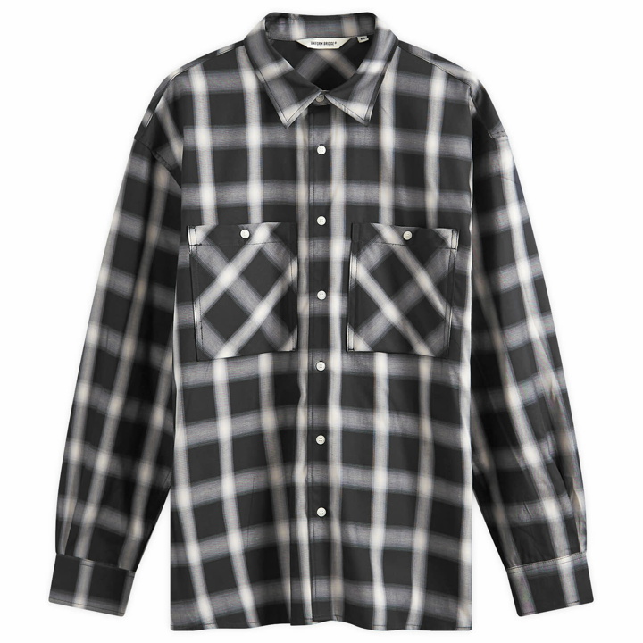 Photo: Uniform Bridge Men's Two Pocket Check Shirt in Black