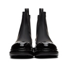 Alexander McQueen Black Glossy Chunky Chelsea Boots