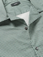 Theory - Irving Camp-Collar Printed Cotton-Blend Shirt - Green