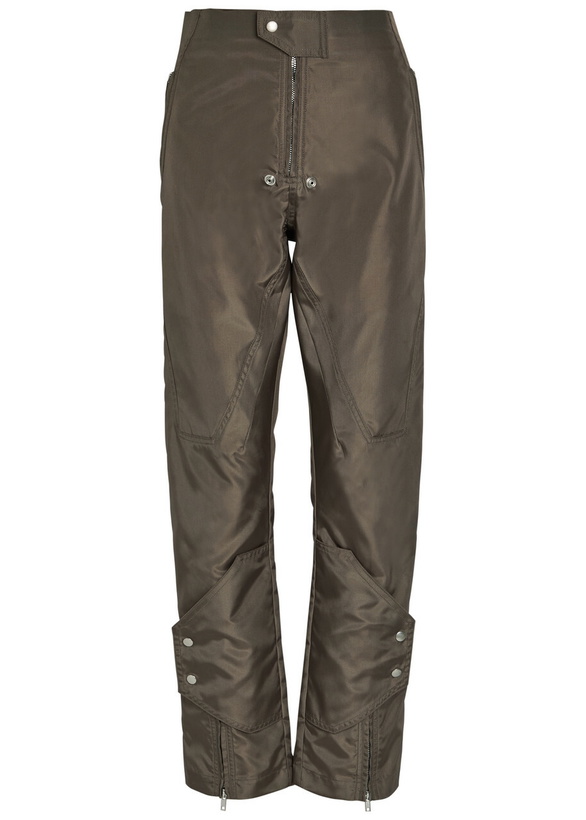 Photo: Rick Owens Motopants Panelled Leather Trousers Grey