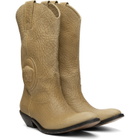 Versace Beige Houston Leather Texan Boots