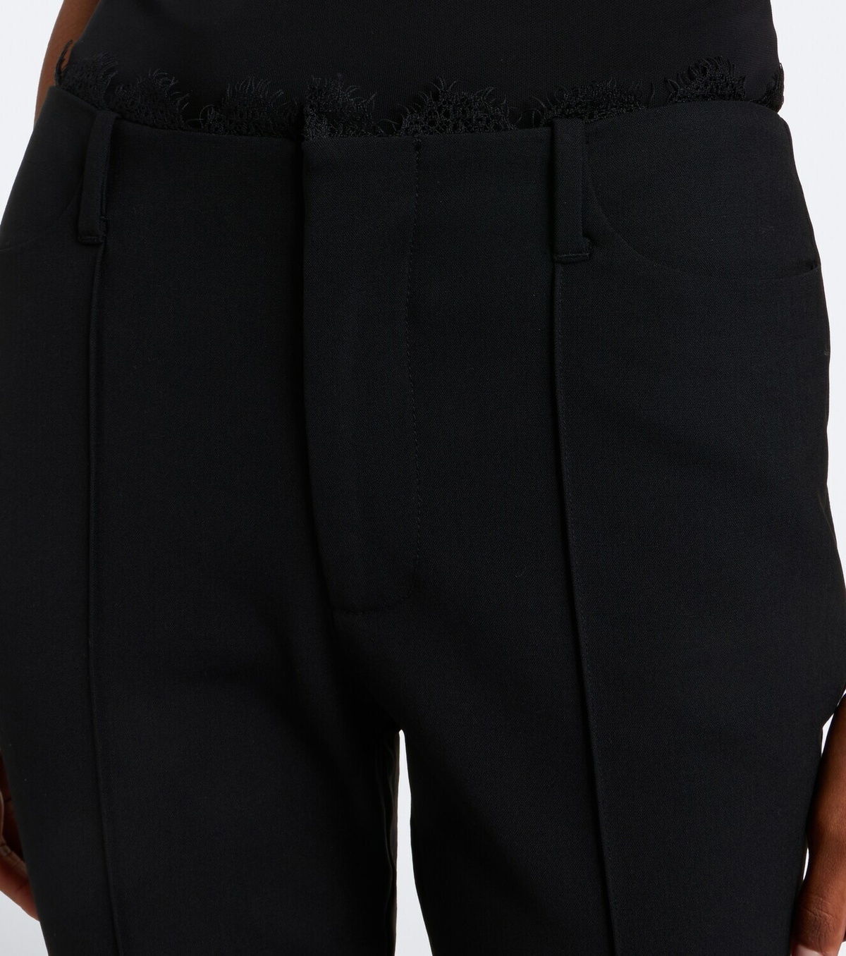 SIR Miller lace-trimmed wool-blend capri pants