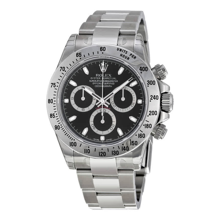 Photo: Rolex Cosmograph Daytona Automatic Black Dial Stainless Steel Oyster Bracelet Mens Watch 116520BKSO