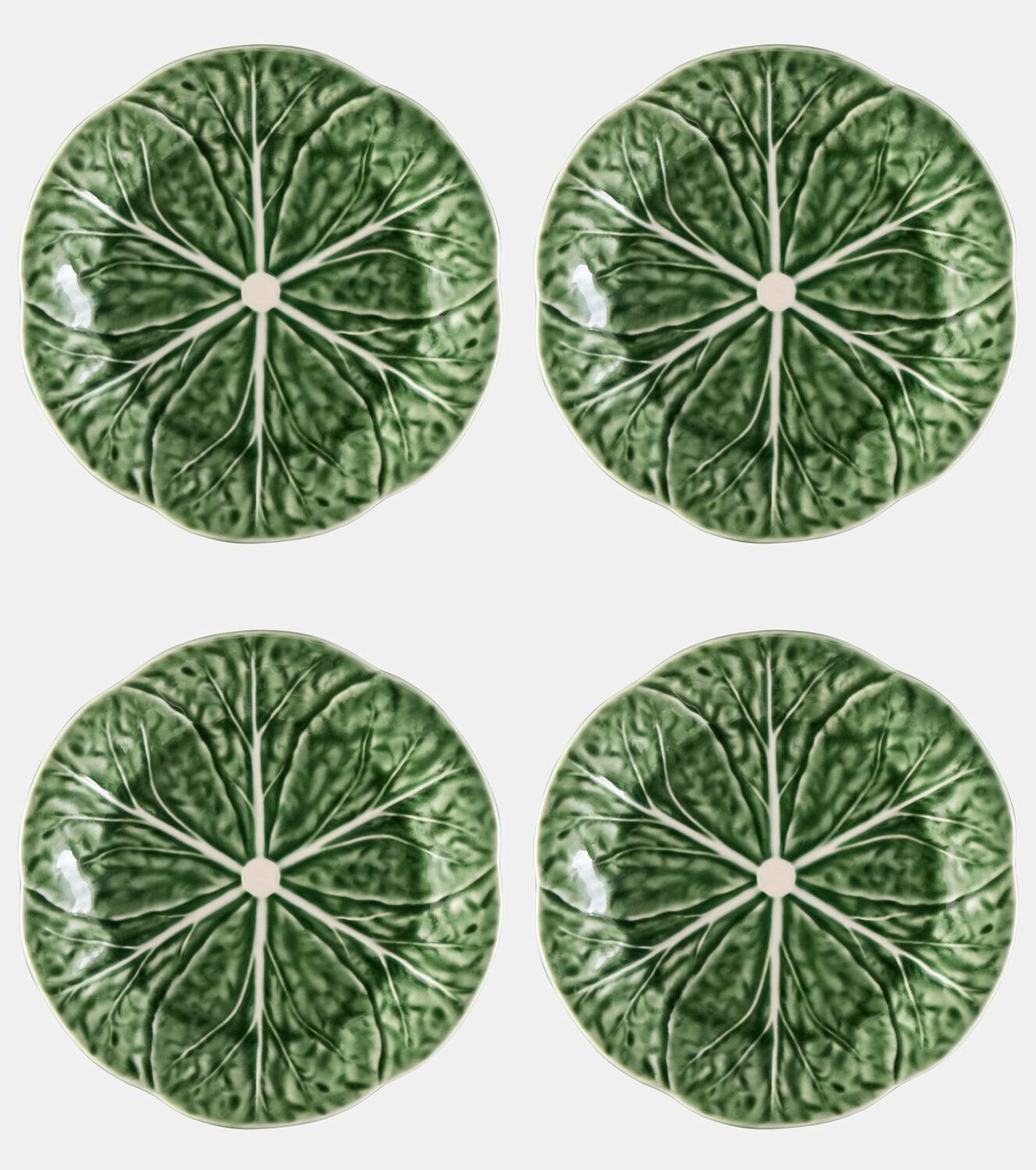 Bordallo Pinheiro Couve set of 4 ceramic dessert plates