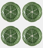 Bordallo Pinheiro Couve set of 4 ceramic dessert plates