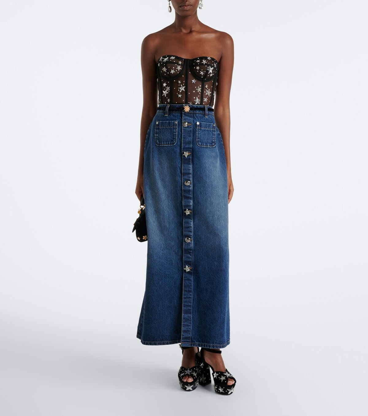 Dolce&Gabbana Embellished mesh bustier