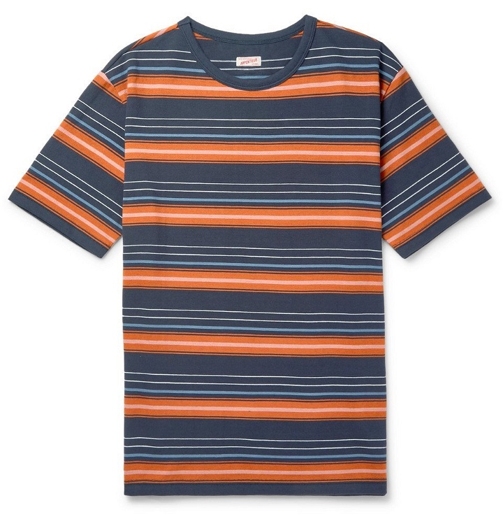 Photo: Arpenteur - Striped Cotton-Jersey T-Shirt - Blue
