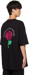Versace Jeans Couture Black Embroidered T-Shirt