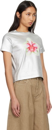 Casablanca Silver Ribbed T-shirt