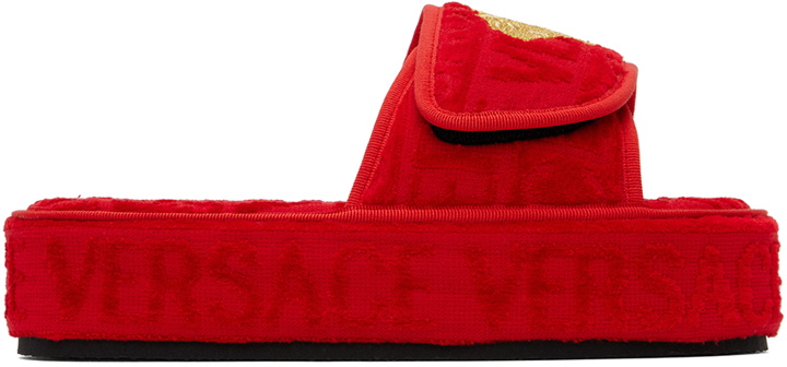 Photo: Versace Underwear Red Allover Slippers