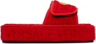 Versace Underwear Red Allover Slippers