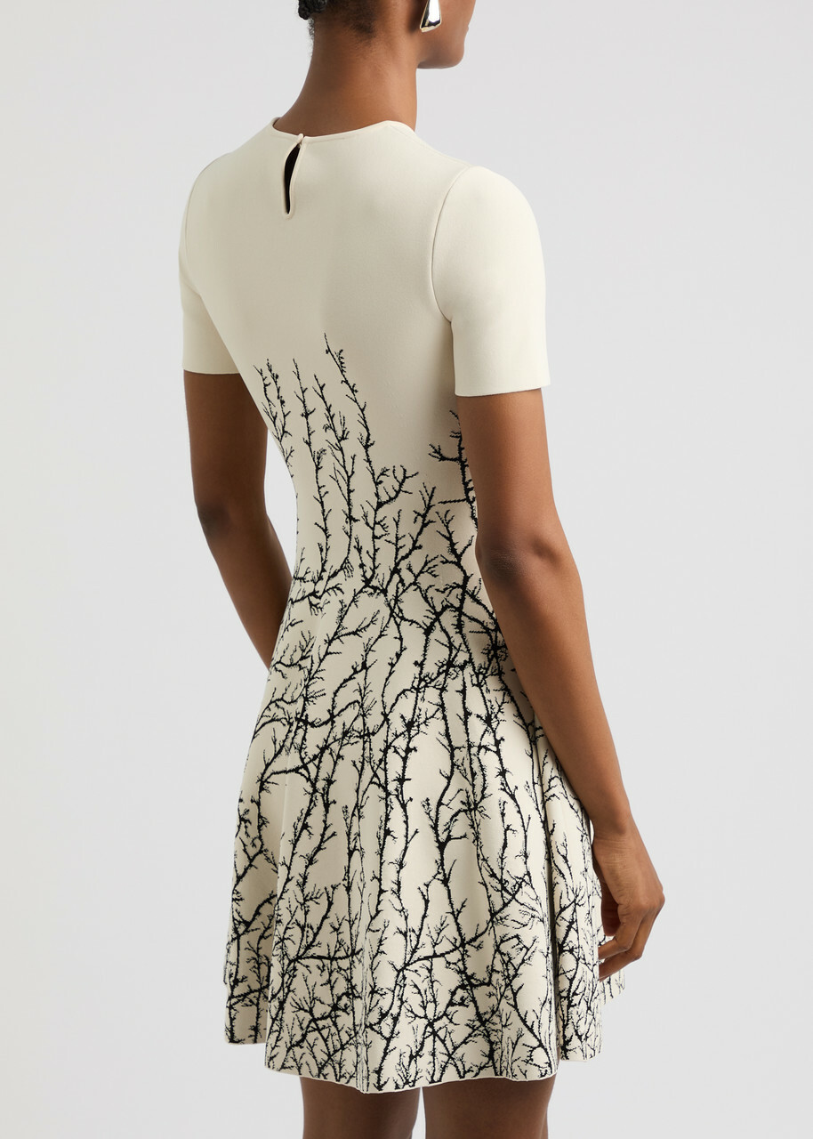 Alexander Mcqueen Thorn Branches Knitted Mini Dress Multi